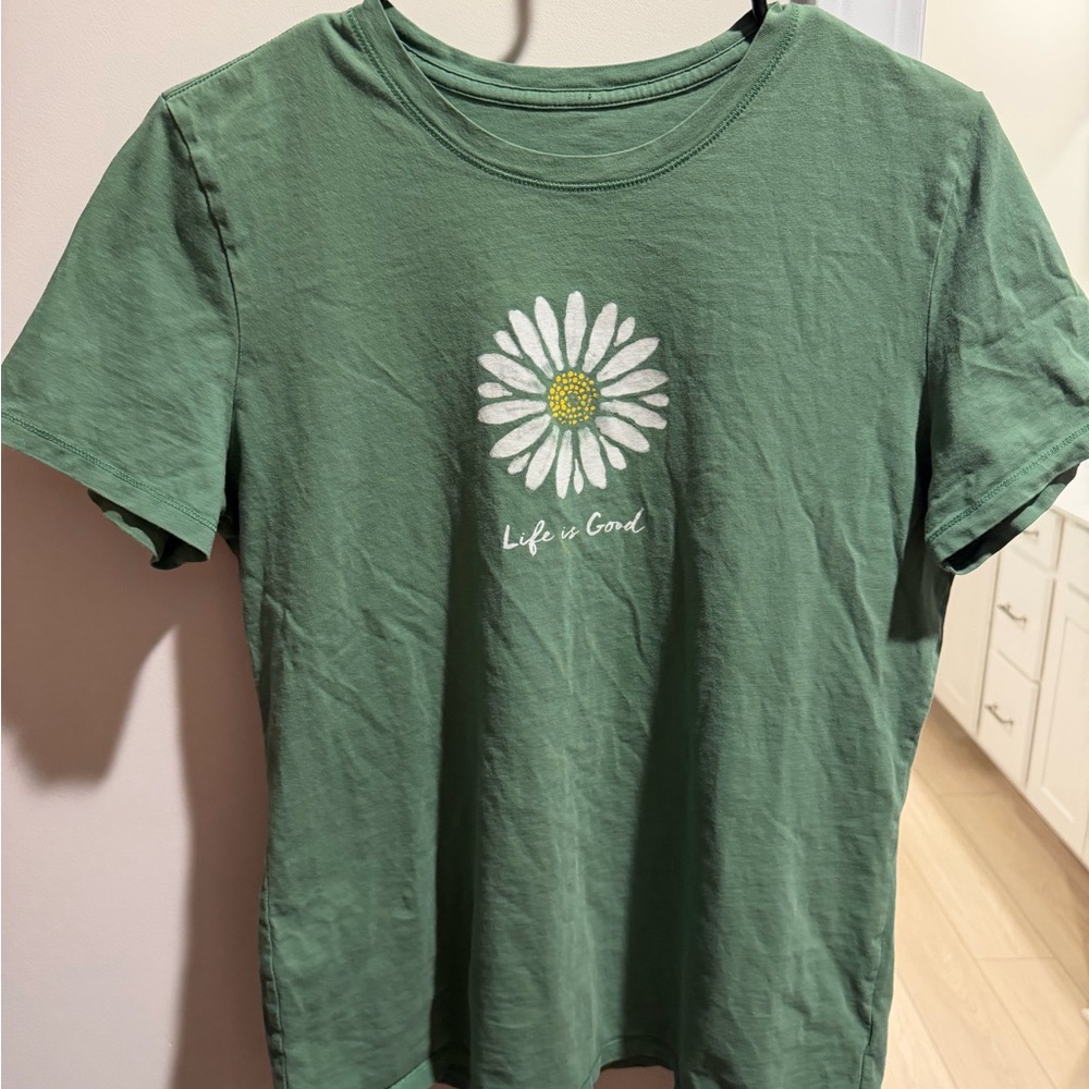 Life Is Good Olive Tee with Logo